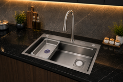 Chậu Rửa một hố Handmade Cao Cấp inox 201 phủ nano NANOSI N-7545