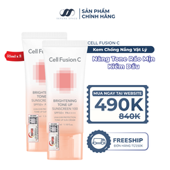 [Combo 35ml+35ml] Kem Chống Nắng Nâng Tone Ráo Mịn Kiềm Dầu Cell Fusion C Brightening Tone Up Sunscreen 100 SPF50+ PA ++++ Serene Space Sản Phẩm Chính Hãng