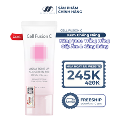 Kem Chống Nắng Nâng Tone Cấp Ẩm Căng Bóng Cho Mọi Loại Da Cell Fusion C Aqua Tone Up 100 Sunscreen SPF 50+ PA++++ Serene Space Sản Phẩm Chính Hãng