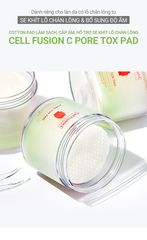 Toner Pad Làm Sạch Sâu & Thu Nhỏ Lỗ Chân Lông Chứa PHA Cell Fusion C Pore Tox Pad Serene Space Sản Phẩm Chính Hãng