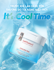 Toner Pad Làm Lạnh Hạ Nhiệt - 5.7 Độ & Làm Dịu Da Cháy Nắng Ửng Đỏ Khẩn Cấp Cell Fusion C Cooling Pad Serene Space Sản Phẩm Chính Hãng