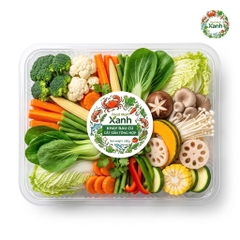 Khay rau củ cắt sẵn tổng hợp 500g