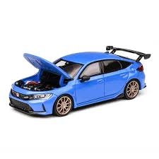 Xe mô hình Honda Civic Type R (FL5) 1:64 MOTORHELIX (Racing Blue FL5 Customized w/ CE28 Wheels + APR Wing)
