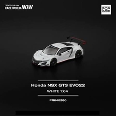Xe Mô Hình HONDA NSX GT3 EVO22 1:64 POPRACE (WHITE) - C