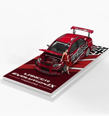 Xe Mô Hình Mitsubishi EVO 9th open cover version 1:64 Time Micro ( red )