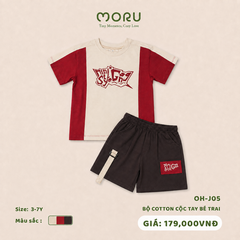 OH-J05 Bộ cotton cộc tay bé trai 3-7Y