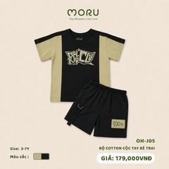 OH-J05 Bộ cotton cộc tay bé trai 3-7Y