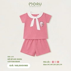 OH-J11 Bộ bé gái MORU Cotton Bear 3-7Y