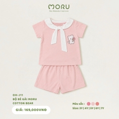 OH-J11 Bộ bé gái MORU Cotton Bear 3-7Y