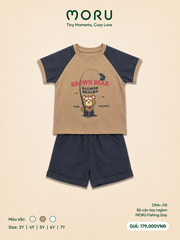 OH-J10 Bộ cộc tay raglan MORU Fishing day 3-7Y