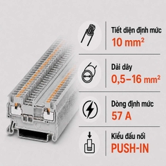Terminal Block Phoenix Contact PT 10 – Cầu Đấu Push-in 10mm²