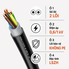 Cáp Điện Lực Hạ Thế LAPP N2XH-O 2 Lõi 0,6/1kV LSZH