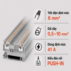 Terminal Block Phoenix Contact PT 6 – Cầu Đấu Push-in 6mm²