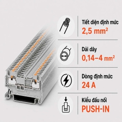 Terminal Block Phoenix Contact PT 2,5 – Cầu Đấu Push-in 2,5mm²