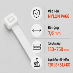 Dây Rút Nhựa KST Nylon PA66 7,6mm