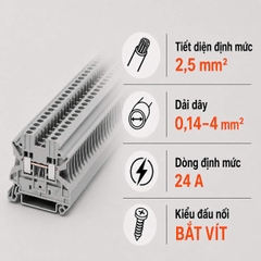 Terminal Block Phoenix Contact UT 2,5 – Cầu Đấu Vít 2,5mm²