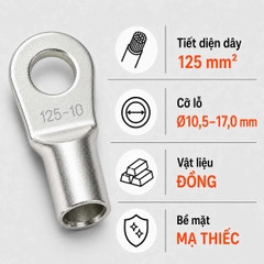 Đầu Cos Tròn Trần KST RNB125 Dây 125mm²