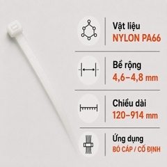 Dây Rút Nhựa KSS Nylon PA66 4,6–4,8mm