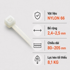 Dây Rút Nhựa Dong-A Bestech DACT Nylon PA66 2,3–2,5mm