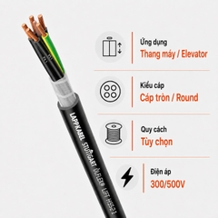 Cáp Tròn Thang Máy LAPP ÖLFLEX LIFT N 300/500V Có Lõi Chịu Lực