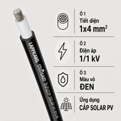 Cáp Solar LAPP ÖLFLEX SOLAR H1 BUR 1x4mm² Đen 1/1kV