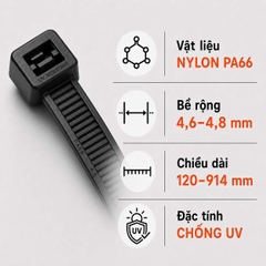 Dây Rút Chống UV KSS Nylon PA66 4,6–4,8mm