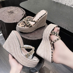 DX005 Dép xuồng nữ đế cối Bonita Shoes quai chéo dây đinh đá đế cối cao 12cm - NS12