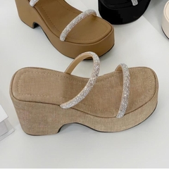 BM250 Dép xuồng nữ Bonita Shoes 2 quai đá sáng 8 cm - NS2