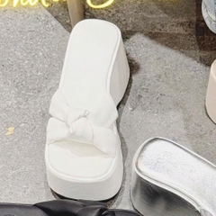 BM286 Dép xuồng bánh mì nữ Bonita Shoes quai nơ gút thắt lót đệm êm cao 10 cm - NS2