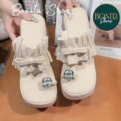N2 Dép xuồng xỏ ngón khóa đá quai ngang nhún đế 10 cm - Bonita Shoes DX546