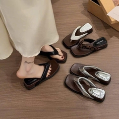 BM251 Dép bệt nữ Bonita Shoes quai phồng mũi vuông gót thấp thoải mái 3 cm - NS12