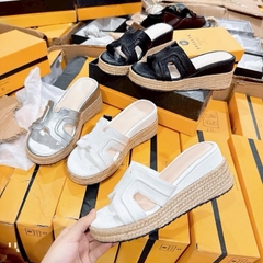 BMC19 Dép xuồng nữ đế cối Bonita Shoes quai da H mềm đế cối cao 7 cm và 9 cm C - NS2