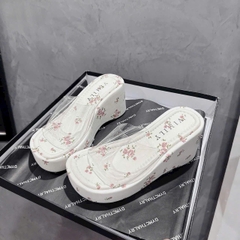 N2 Dép xuồng bánh mì quai ngang hoa nhí  7cm, 10cm