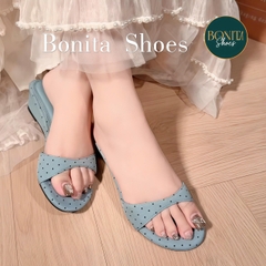 G506 Cao gót nữ Bonita Shoes CHẤM BI quai ngang cao 5cm - NS1