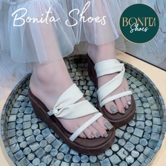 DX473 Dép xuồng nữ Bonita Shoes quai ngang quai chéo Z cao 7p - NS1