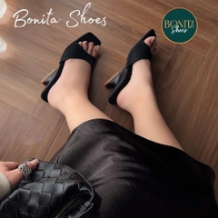 G302 Guốc cao gót nữ Bonita Shoes mũi vuông quai bản ngang Gót Pháp da mềm cao 5cm (HÀNG CÓ SẴN ) C - NS1