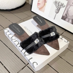 G800 Cao gót nữ Bonita Shoes mũi nhọn quai lông HỘT ĐÁ - NS12