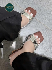 G299 Guốc cao gót nữ Bonita Shoes quai ngang gót pháp mũi vuông cao 5cm - NS12