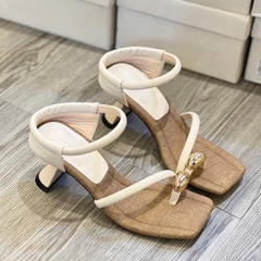 G277 Guốc cao gót nữ Bonita Shoes xỏ ngón khoá nút bac quai mảnh cắt gót cao 5cm - NS1