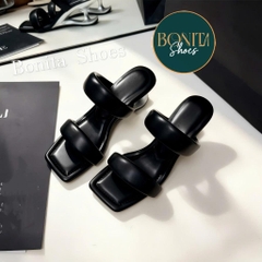 G532 Guốc cao gót nữ Bonita Shoes mũi vuông 2 quai mút mềm gót mới - NS1