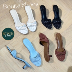 G506 Cao gót nữ Bonita Shoes CHẤM BI quai ngang cao 5cm - NS1
