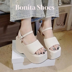 BMS19 SANDAL xuồng bánh mì nữ Bonita Shoes quai ngang khoá gài 7 cm và 10 cm -  NS2