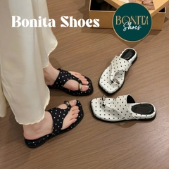 BM325 Dép bệt nữ Bonita Shoes xỏ ngón khoá vàng quai kẹp tam giác 3 cm P - NS12