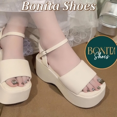 BMS19 SANDAL xuồng bánh mì nữ Bonita Shoes quai ngang khoá gài 7 cm và 10 cm -  NS2