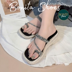 DX712 Dép xuồng nữ Bonita Shoes xỏ ngón Z viền cối 5Cm - NS2