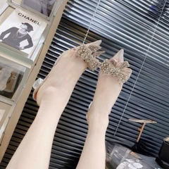 NS1 Cao gót nữ mũi nhọn nơ to 5cm - Bonita Shoes G110