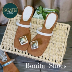 D629 Cao gót nữ Bonita Shoes quai ngang xỏ HỘT đá to 3cm - NS12