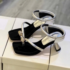 G277 Guốc cao gót nữ Bonita Shoes xỏ ngón khoá nút bac quai mảnh cắt gót cao 5cm - NS1