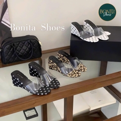 D146 Cao gót nữ Bonita Shoes CHẤM BI quai Mica cao 7cm - NS1