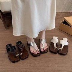BM325 Dép bệt nữ Bonita Shoes xỏ ngón khoá vàng quai kẹp tam giác 3 cm C - NS12